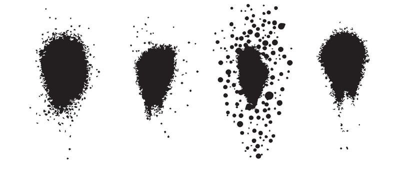 Stylized Ink Blot Smears in Monochrome vector