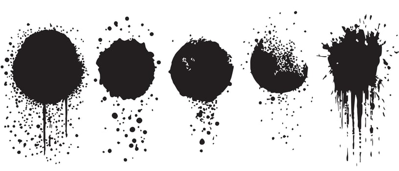Spilled Ink Blot Backgrounds in Grayscale vector