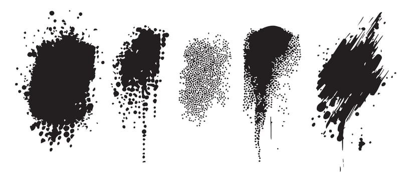 Expressive Ink Blots in Black and White vector