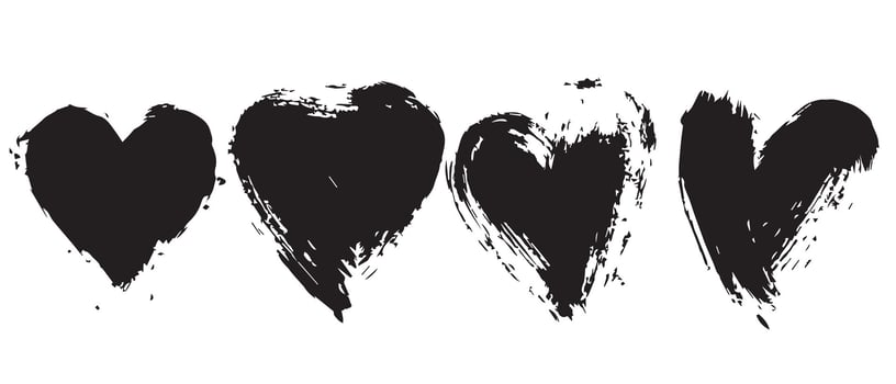 Scratch Texture Black Hearts for Layout Art vector