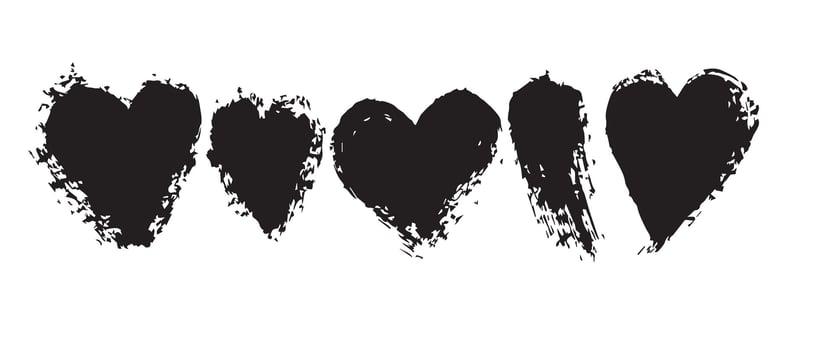 Gothic-Inspired Black Heart Graphics vector