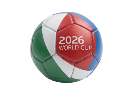 Vibrant soccer ball represents excitement of 2026 World Cup, showcasing colors that symbolize unity and passion for game png