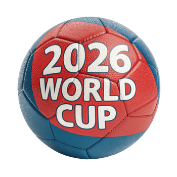 Vibrant ball symbolizes excitement of 2026 World Cup, global event uniting fans and players in thrilling competition png