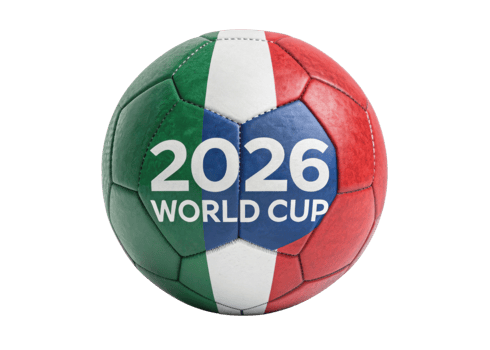 Vibrant soccer ball represents excitement of 2026 World Cup, showcasing blend of colors and design that captures spirit of game png