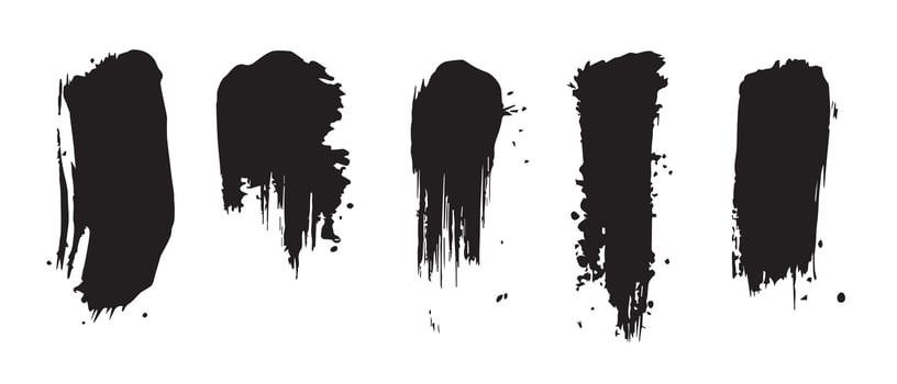 Intuitive Black Brush Strokes for Creative Layouts vector