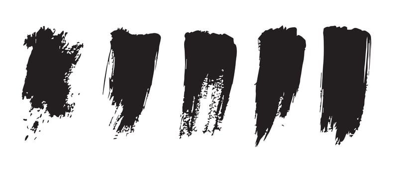 Flat Ink Black Brush Strokes for Digital Artwork vector