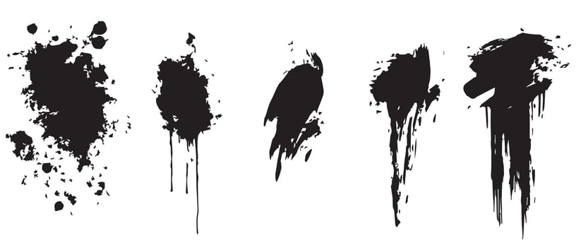 Black Ink Splatter Textures for High-Impact Design vector