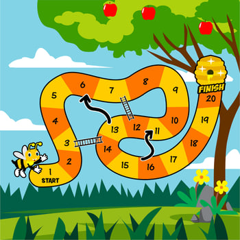 bee themed ladder board game vector