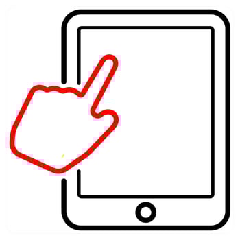Pay Per Click in red line color vector