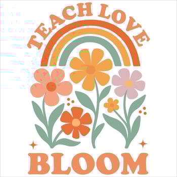 Teach love Bloom - Teacher Boho Floral T-shirt art, Teacher Honor Gifts Design, Boho Flower Teacher illustration, Boho Floral Teacher Life Quotes vector