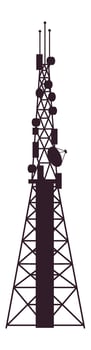 Silhouette of a telecommunication tower providing wireless communication services, symbolizing global connectivity and the advancement of technology vector