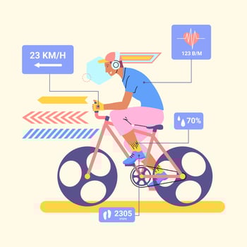 Cartoon Color Character and Wearable Tech Fashion Clothes Concept. vector