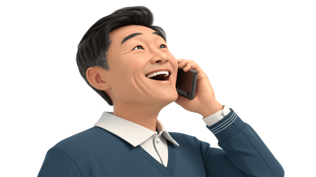 A man talking on a cell phone png