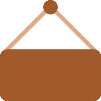 Brown shop sign frame icon png