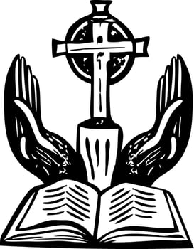 A glyph style illustration representing faith vector