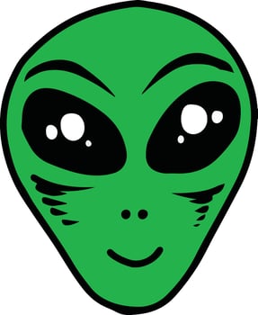 alien head illustration vector