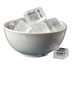 Fresh Ice Cubes in a White Bowl - Chilled Refreshment png