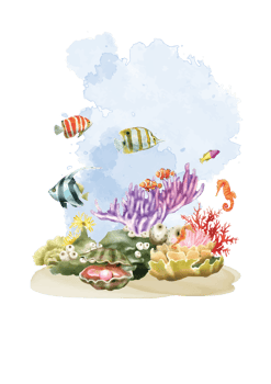 beautiful sea life watercolor background png