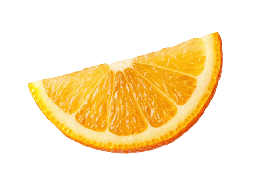 Juicy slice of fresh orange on display png
