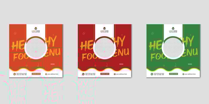 Restaurant social media post template vector
