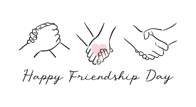 Celebrate Happy Friendship Day with this charming art featuring interconnected hands representing camaraderie and solidarity. the loving heart that emanates affection and harmony. vector