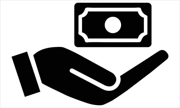 Cash receiving icon sign vector