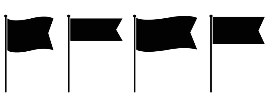 Flag silhouettes set vector
