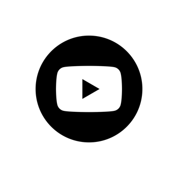 YouTube Circle Black Logo Icon YT App Editable Transparent Background Premium Social Media Design for Digital Download png