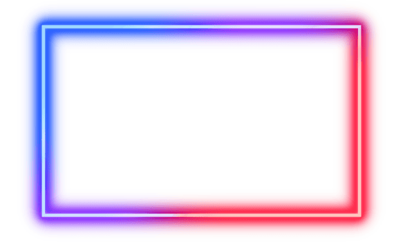 Neon frame. LED neon rectangle frame. Neon light line png