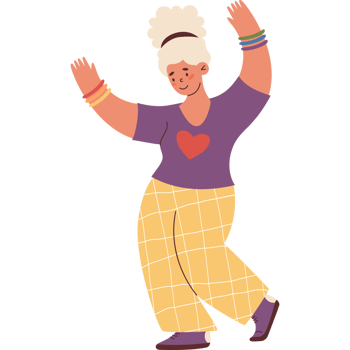 Pride Month. Dancing woman. Festive Lesbian Girl png