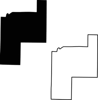 Map of Phelps County Missouri USA Silhouette Flat And Outline Design vector