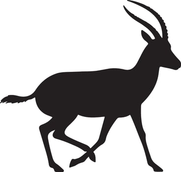 Silhouette of a gazelle walking vector