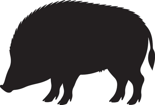 Hog Solid Black Silhouette vector
