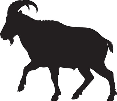 Goat silhouette on white background vector