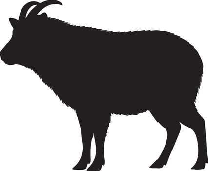 A black goat silhouette on a white background vector