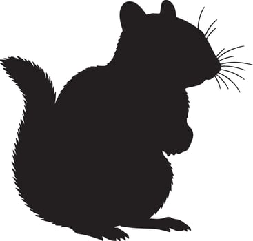 Chipmunk Solid Black Silhouette vector