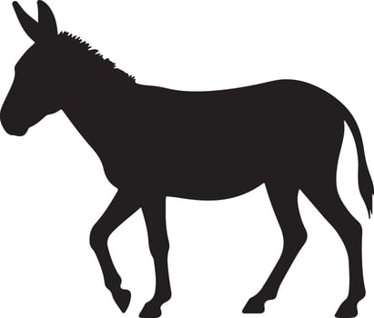 Donkey Solid Black Silhouette vector