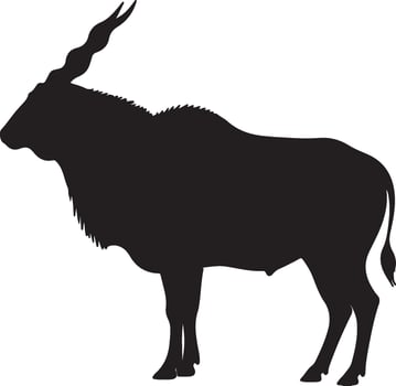 An antelope silhouette on a white background vector