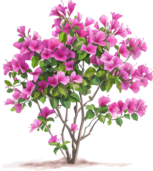 A pink flower tree with pink flowers png