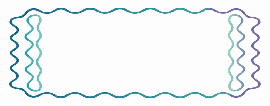 Teal and Purple Wavy Border Frame, Decorative Design Element vector