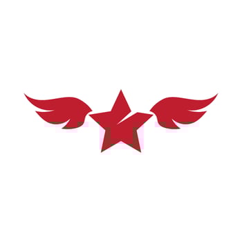 star with wings logo vector