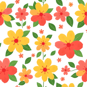 Interior fabric pattern featuring Scandinavian floral elements. . png