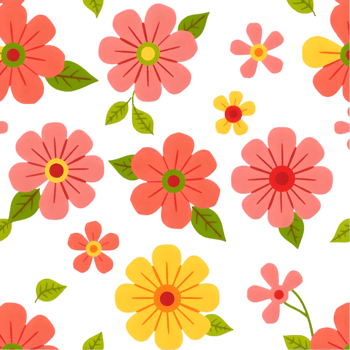 Scandinavian flowers arranged in a geometric pattern print. . png