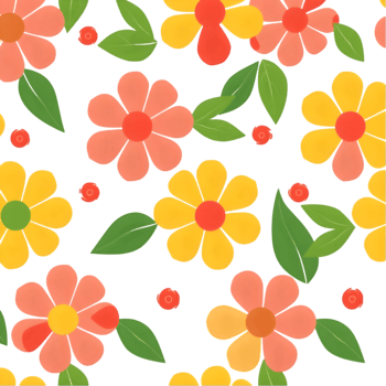 Delicate geometric flowers on textile design with Scandinavian style. . png