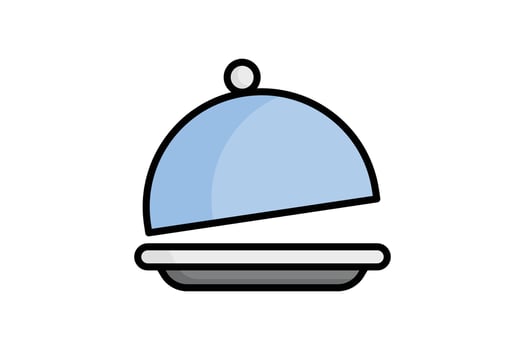 Dish icon. colored outline icon style. icon related to food. catering elements illustration vector