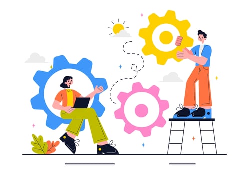United Nations Collaboration Goals Represented in Cooperative Day Flat Illustration vector