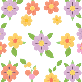 Pretty symmetrical floral artwork with Scandinavian folk design. . png