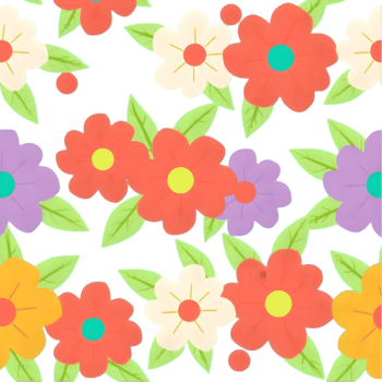 Colorful Scandinavian symmetry with geometric flower style clipart. . png