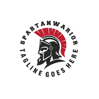 spartan knight gladiator head vintage logo graphic illustration vector