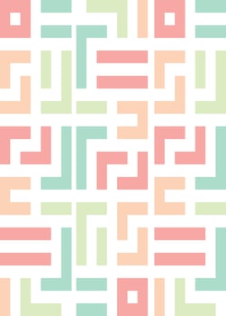 A colorful geometric pattern with squares and lines vector